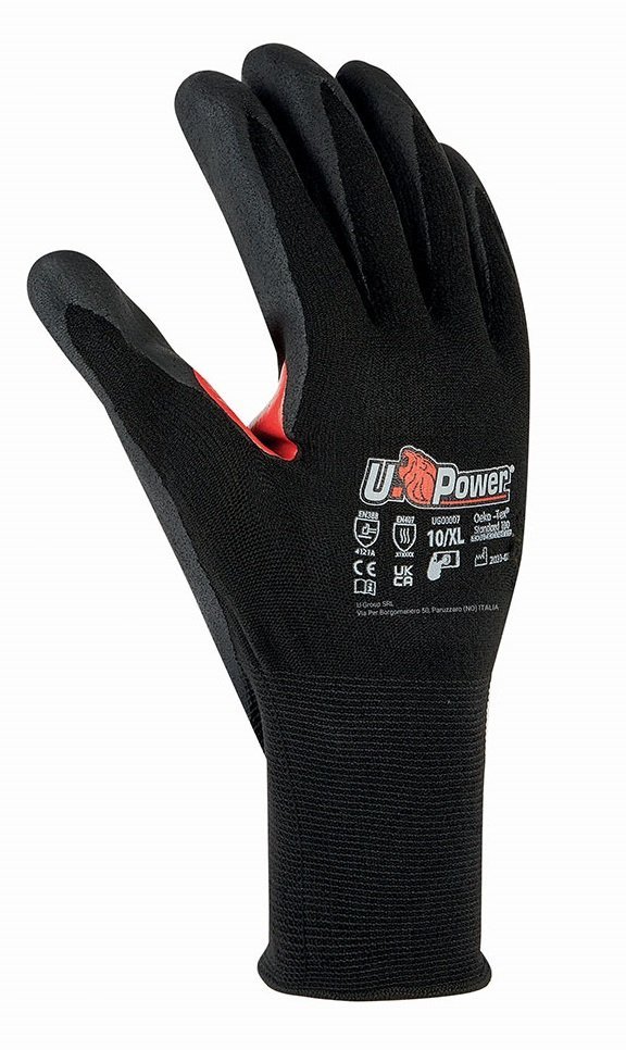 Rukavice U-POWER FLYNT máčené nitril, black/red