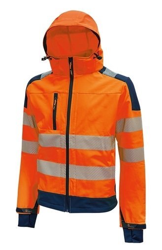 U-Power reflexní bunda softshell MIKY, orange fluo
